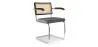Wooden Dining Chair with Armrests - Velvet Upholstery - Wood & Rattan - Hyre image 9