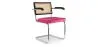 Wooden Dining Chair with Armrests - Velvet Upholstery - Wood & Rattan - Hyre image 9