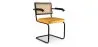 Dining Chair with Armrests - Upholstered in Velvet - Wood and Rattan - Puila image 9