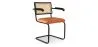 Dining Chair with Armrests - Upholstered in Velvet - Wood and Rattan - Puila image 9