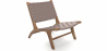 Buy Lounge Chair - Boho Bali Design Chair - Wood and Leather - Recia Brown 60469 - in the EU