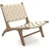 Buy Armchair - Handcrafted Boho Bali Design Chair - Wood and Rope - Recia Beige 60470