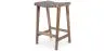 Wooden Stool - Boho Bali Design - Leather - Recia image 9