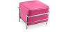 Buy  Square Footrest - Upholstered in Faux Leather - Kart Pink 55762 at Privatefloor