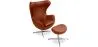 Egg Design Armchair with Footrest - Upholstered in Faux Leather - Brave image 9