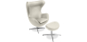 Buy Brave Chair with Ottoman - Faux Leather Ivory 13658 - in the EU