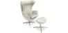 Egg Design Armchair with Footrest - Upholstered in Faux Leather - Brave image 9