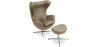 Buy Brave Chair with Ottoman - Faux Leather Taupe 13658 in the Europe