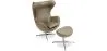 Egg Design Armchair with Footrest - Upholstered in Faux Leather - Brave image 9