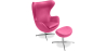 Buy Brave Chair with Ottoman - Faux Leather Pink 13658 at Privatefloor