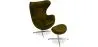 Egg Design Armchair with Footrest - Upholstered in Faux Leather - Brave image 9