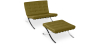 Buy Designer Armchair with Footrest - Upholstered in Faux Leather - Town Olive 13183 - prices