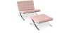 Buy Designer Armchair with Footrest - Upholstered in Faux Leather - Town Pastel pink 13183 in the Europe