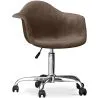 Buy Swivel Velvet Upholstered Office Chair with Wheels - Grev Chocolate 60479