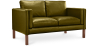 Buy Design Sofa Michael (2 seats) - Faux Leather Olive 13921 at Privatefloor