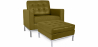 Buy Designer Armchair with Footrest - Upholstered in Faux Leather - Konel Olive 16514 at Privatefloor