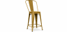 Buy Stylix square bar stool with backrest - 60cm Gold 58410 - prices