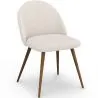 Buy Dining Chair - Upholstered in Bouclé Fabric - Scandinavian - Evelyne White 60480