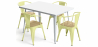 Buy Dining Table + X4 Dining Chairs with Armrest Set - Bistrot Style Industrial Design Metal and Light Wood - New Edition Pastel yellow 60442 - prices
