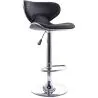 Buy Swivel Chromed Metal Curved Back Bar Stool  Black 49743