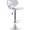 Buy Swivel Chromed Metal Curved Back Bar Stool  White 49743