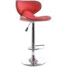 Buy Swivel Chromed Metal Curved Back Bar Stool  Red 49743