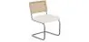 Dining Chair with Armrests - Upholstered in Bouclé Fabric - Wood and Rattan - Birey image 9
