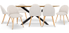 Buy Pack Industrial Design Wooden Dining Table (220cm) & 8 Bouclé Upholstered Dining Chairs - Evelyne White 60558 - in the EU