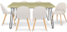 Buy Pack Industrial Design Dining Table 150cm & 6 Bouclé Upholstered Dining Chairs - Evelyne White 60565 - in the EU