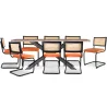 Buy Industrial Wooden Table Pack (200cm) & 8 Rattan and Velvet Mesh Chairs - Puila Reddish orange 60572