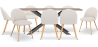 Buy Pack Industrial Design Wooden Dining Table (200cm) & 8 Bouclé Upholstered Dining Chairs - Evelyne White 60576 - in the EU