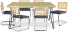 Buy Pack Industrial Design Dining Table 150cm & 6 Rattan Dining Chairs - Velvet Upholstery - Martha Dark grey 60581 - prices