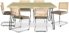 Buy Pack Industrial Design Dining Table 150cm & 6 Rattan Dining Chairs - Velvet Upholstery - Martha Beige 60581 - prices