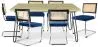 Pack Industrial Design Dining Table 150cm & 6 Rattan Dining Chairs - Velvet Upholstery - Hyre image 9