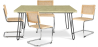 Buy Pack Industrial Design Dining Table 120cm & 4 Rattan Dining Chairs - Bruna Natural 60583 - prices