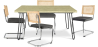 Buy Pack Industrial Design Dining Table 120cm & 4 Rattan Dining Chairs - Velvet Upholstery - Martha Dark grey 60587 - prices