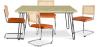 Buy Pack Industrial Design Dining Table 120cm & 4 Rattan Dining Chairs - Velvet Upholstery - Martha Reddish orange 60587 at Privatefloor