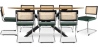 Buy Pack Industrial Design Wooden Dining Table (220cm) & 8 Rattan Dining Chairs - Velvet Upholstery - Hyre Dark green 60597 at Privatefloor