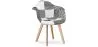 Dining Chair with Armrests - Upholstered in Patchwork - Black and White - Dominic image 9