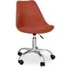 Buy Upholstered swivel chair with Wheels - Tulip Orange 60613