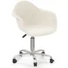 Buy Swivel Office Chair - Bouclé Upholstered - Dominic White 60618
