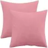 Buy Pack of 2 velvet cushions - cover and filling - Mesmal Pastel pink 60631