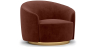 Buy Curved Design Armchair - Upholstered in Velvet - Herina Chocolate 60647 - prices