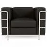 Buy Design Armchair - Upholstered in Vegan Leather - Lecur Black 60657
