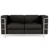 Buy 2-Seater Sofa - Upholstered in Vegan Leather - Lecur Black 60658