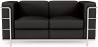 Buy 2-Seater Sofa - Upholstered in Vegan Leather - Lecur Black 60658 - in the EU