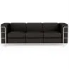 Buy 3-Seater Sofa - Upholstered in Vegan Leather - Lecur Black 60659