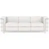 Buy 3-Seater Sofa - Upholstered in Vegan Leather - Lecur White 60659