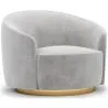 Buy Curved Design Armchair - Upholstered in Velvet - Herina Light grey 60647