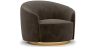 Buy Curved Design Armchair - Upholstered in Velvet - Herina Taupe 60647 - prices